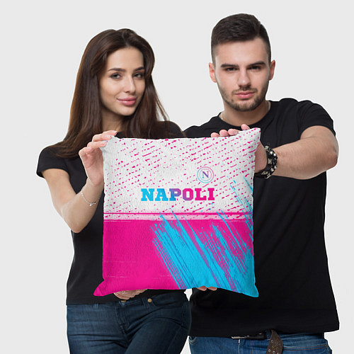 Подушка квадратная Napoli neon gradient style: символ сверху / 3D-принт – фото 3