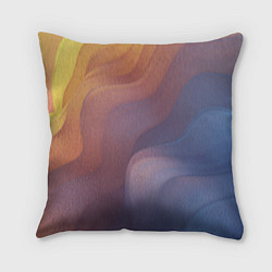 Подушка квадратная Оранжево-фиолетовый абстрактный дым, цвет: 3D-принт