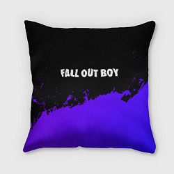 Подушка квадратная Fall Out Boy purple grunge, цвет: 3D-принт