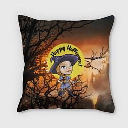 Подушка квадратная Happy Halloween - Witch, цвет: 3D-принт