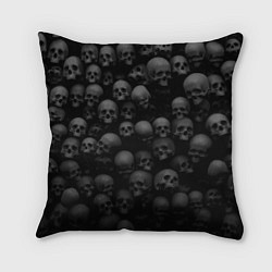 Подушка квадратная Композиция из черепов - Dark, цвет: 3D-принт