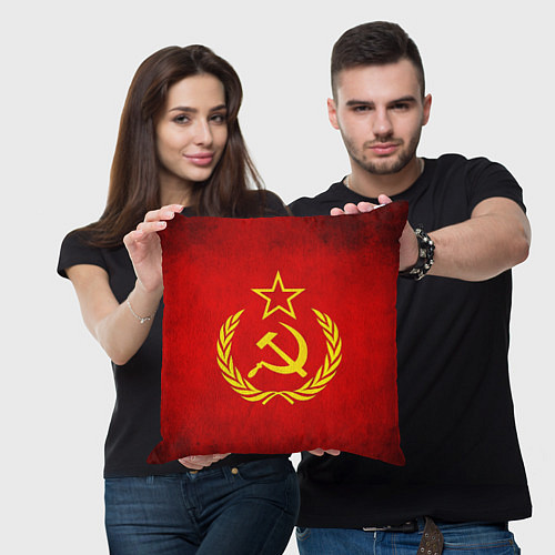 Подушка квадратная СССР - старый флаг / 3D-принт – фото 3
