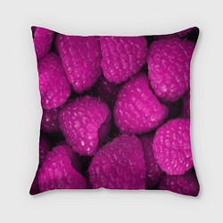 Подушка квадратная Ягоды малины, цвет: 3D-принт