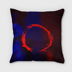 Подушка квадратная Синий и красный абстрактный дым и краски, цвет: 3D-принт