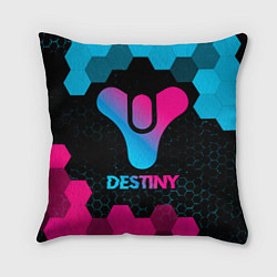 Подушка квадратная Destiny - neon gradient, цвет: 3D-принт