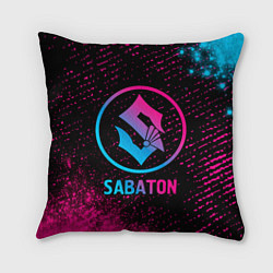 Подушка квадратная Sabaton - neon gradient, цвет: 3D-принт