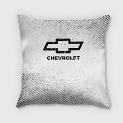Подушка квадратная Chevrolet с потертостями на светлом фоне, цвет: 3D-принт