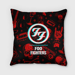 Подушка квадратная Foo Fighters rock glitch, цвет: 3D-принт