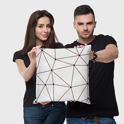 Подушка квадратная Геометрические линии на белом фоне, цвет: 3D-принт — фото 2
