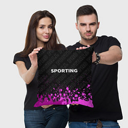 Подушка квадратная Sporting pro football: символ сверху, цвет: 3D-принт — фото 2