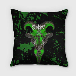 Подушка квадратная Slipknot зеленый козел, цвет: 3D-принт