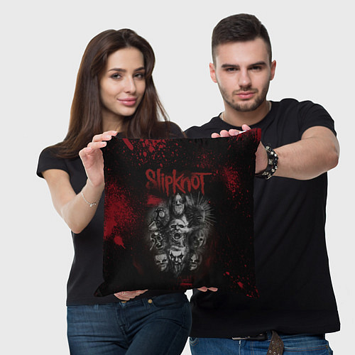 Подушка квадратная Slipknot dark red / 3D-принт – фото 3