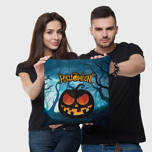 Подушка квадратная Halloween pumpkins / 3D-принт – фото 3