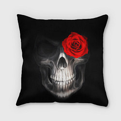 Подушка квадратная Роза на черепе, цвет: 3D-принт