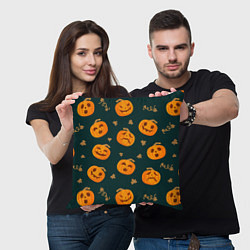 Подушка квадратная Хэллоуинские тыквы, цвет: 3D-принт — фото 2