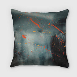 Подушка квадратная Абстрактное множество костюмов в тумане и краски, цвет: 3D-принт