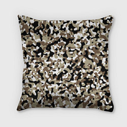 Подушка квадратная Камуфляж зимний лес - мелкий, цвет: 3D-принт