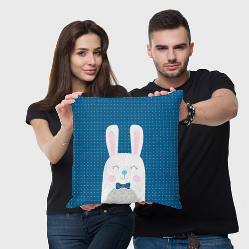 Подушка квадратная Мистер кролик / 3D-принт – фото 3