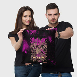 Подушка квадратная Slipknot pink, цвет: 3D-принт — фото 2