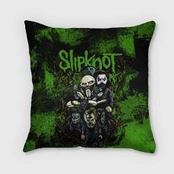 Подушка квадратная Slipknot green art, цвет: 3D-принт