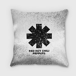 Подушка квадратная Red Hot Chili Peppers с потертостями на светлом фо, цвет: 3D-принт