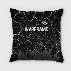 Подушка квадратная Warframe glitch на темном фоне: символ сверху, цвет: 3D-принт