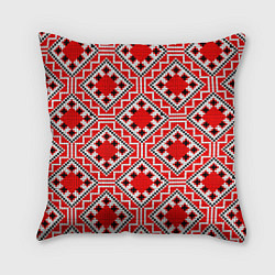 Подушка квадратная Белорусская вышивка - орнамент, цвет: 3D-принт