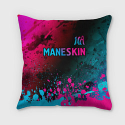 Подушка квадратная Maneskin - neon gradient: символ сверху, цвет: 3D-принт