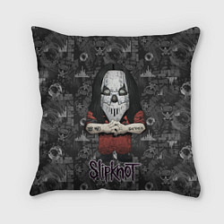 Подушка квадратная Slipknot серый абстрактный фон, цвет: 3D-принт