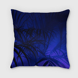 Подушка квадратная Пальма в неоновом свете, цвет: 3D-принт