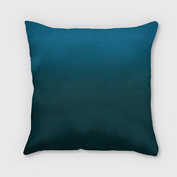 Подушка квадратная Градиент бирюзовый, цвет: 3D-принт