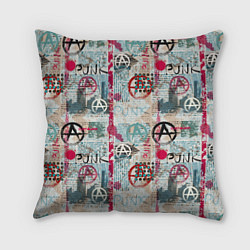Подушка квадратная Анархия и панки, цвет: 3D-принт