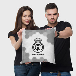 Подушка квадратная Real Madrid sport на светлом фоне, цвет: 3D-принт — фото 2