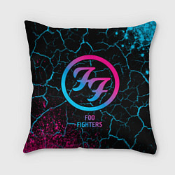 Подушка квадратная Foo Fighters - neon gradient, цвет: 3D-принт