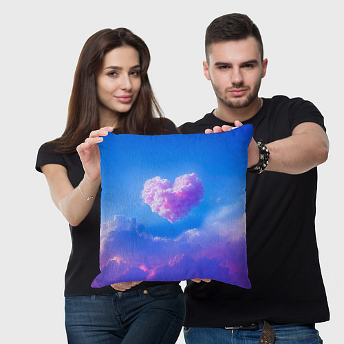Подушка квадратная Облако в форме сердца / 3D-принт – фото 3
