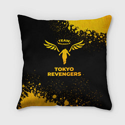 Подушка квадратная Tokyo Revengers - gold gradient, цвет: 3D-принт