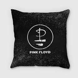 Подушка квадратная Pink Floyd с потертостями на темном фоне, цвет: 3D-принт
