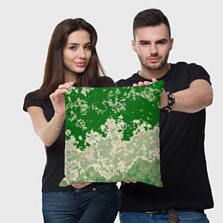 Подушка квадратная Абстракция в зелёных тонах, цвет: 3D-принт — фото 2