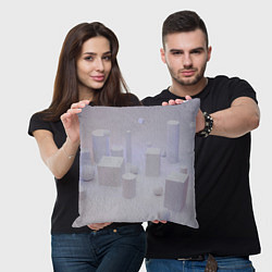 Подушка квадратная Светлые геометрические шары и кубы, цвет: 3D-принт — фото 2