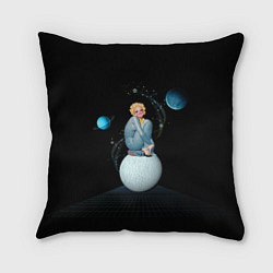 Подушка квадратная Pinup женщина на Луне, цвет: 3D-принт