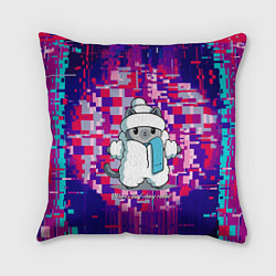 Подушка квадратная Кот потерял своего друга - кролика, цвет: 3D-принт