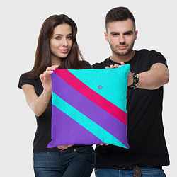 Подушка квадратная Аля восьмидесятые FIRM, цвет: 3D-принт — фото 2