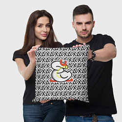 Подушка квадратная Гусь стикер хаха, цвет: 3D-принт — фото 2