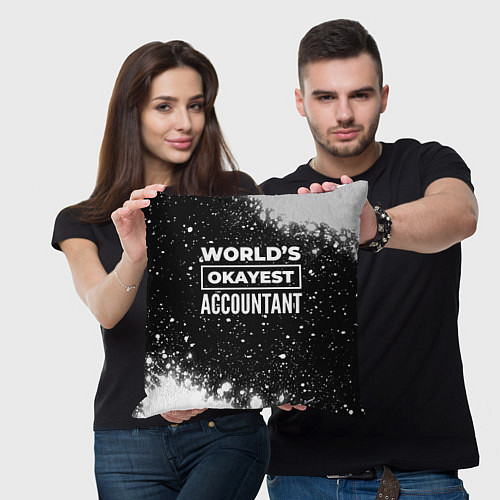 Подушка квадратная Worlds okayest accountant - dark / 3D-принт – фото 3