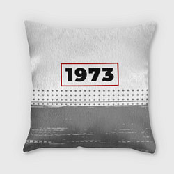 Подушка квадратная 1973 - в красной рамке на светлом, цвет: 3D-принт