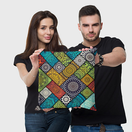 Подушка квадратная Patterned mosaic / 3D-принт – фото 3
