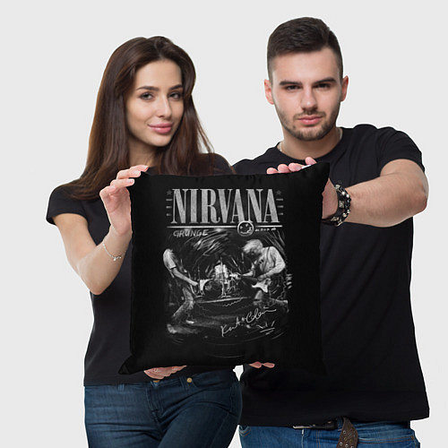 Подушка квадратная Nirvana music / 3D-принт – фото 3