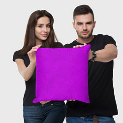 Подушка квадратная Неоновый розово-сиреневый текстурированный, цвет: 3D-принт — фото 2
