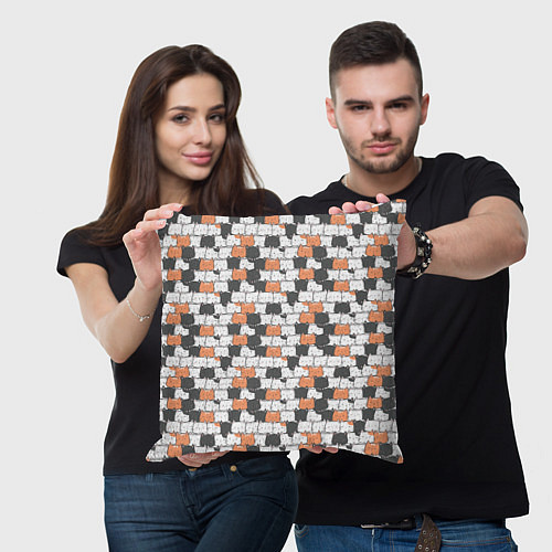 Подушка квадратная Котята с разными эмоциями / 3D-принт – фото 3