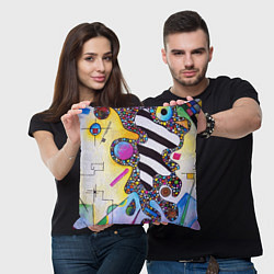 Подушка квадратная Василий Кандинский Абстрактная композиция, цвет: 3D-принт — фото 2